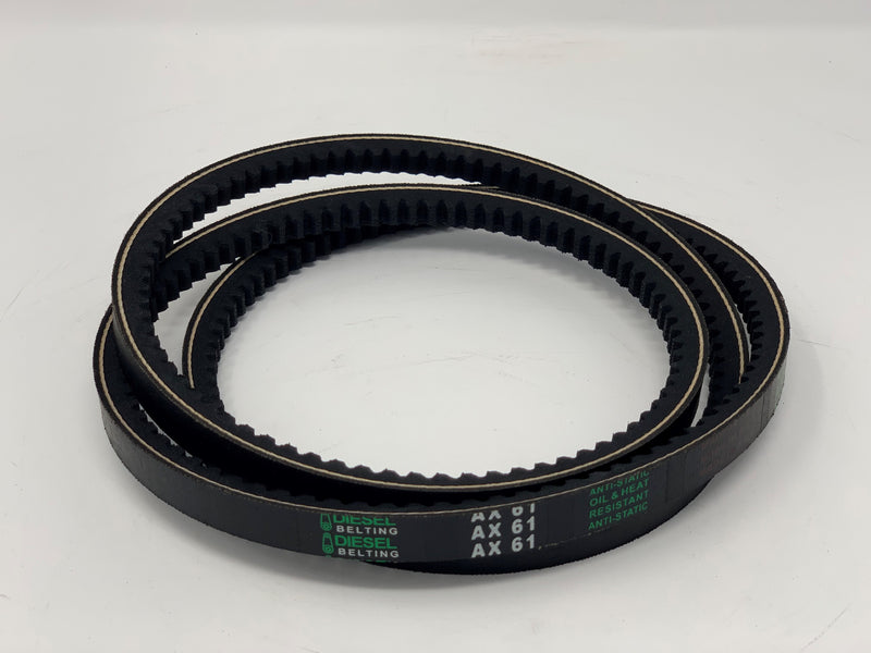 AX61 Classic Cogged V-Belt 1/2 x 63in Outside Circumference