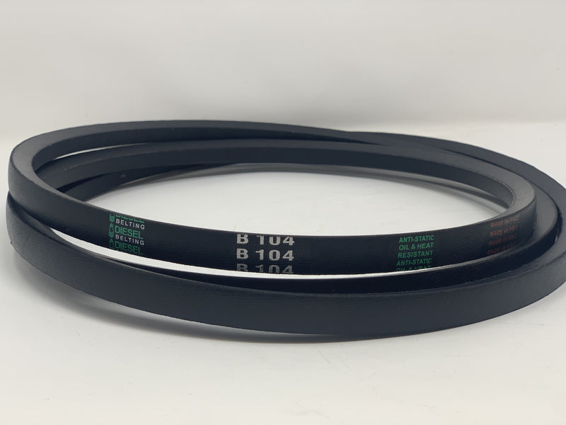 B104 V-Belt 21/32" x 107" Outside Circumference Classic Wrapped Diesel Belting