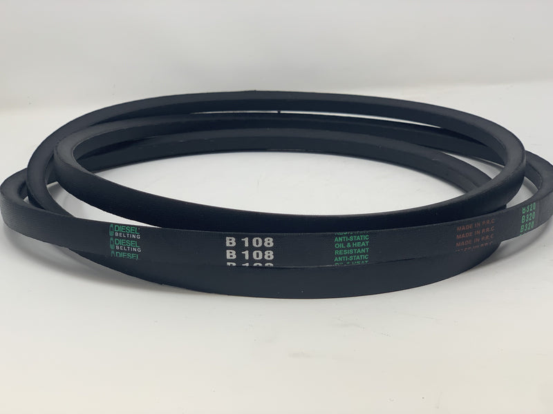 B108 V-Belt 21/32" x 111" Outside Circumference Classic Wrapped Diesel Belting