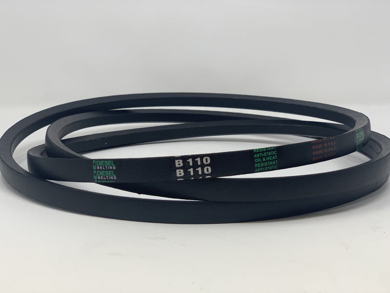 B110 V-Belt 21/32" x 113" Outside Circumference Classic Wrapped Diesel Belting