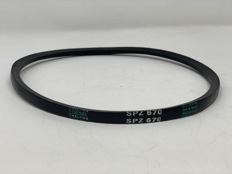 SPZ670 V-Belt 10mm x 670mm Outside Circumference Metric Narrow Wedge Diesel Belting