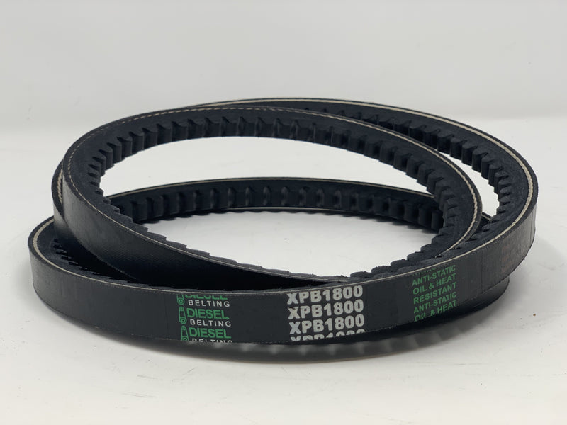 XPB1800 V-Belt 17mm x 1800mm Outside Circumference Cogged Metric Narrow Wedge Diesel Belting